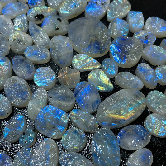 Natural Rainbow Moonstone Druzy Cabochon (Natural)