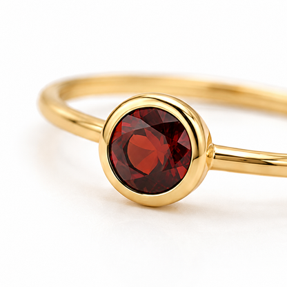Natural Garnet Sterling Silver Ring, January Birthstone Jewellery, Handmade Ring, Engagement Ring, Anniversary Ring, Vintage Ring,
