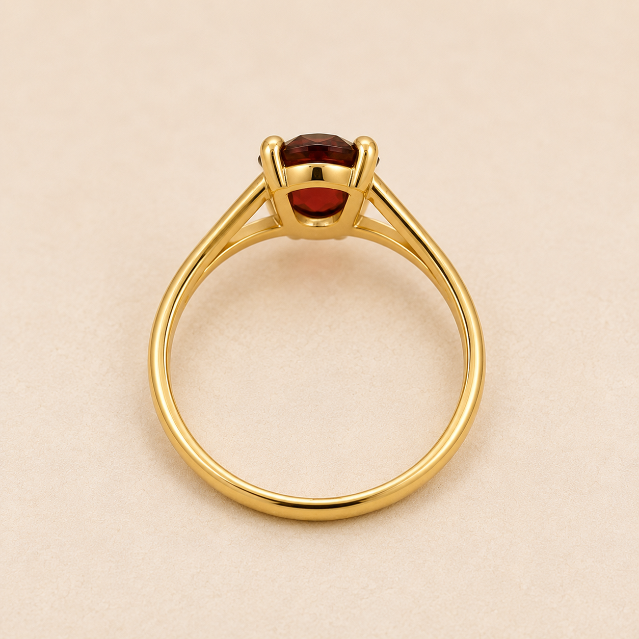 Garnet Ring 925 Sterling Silver, Oval Red Gemstone Ring,