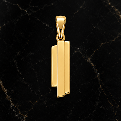 Modern Gold Pendant, 14K 18K 20K Gold Pendant, Diamond Accent Pendant, Minimalist Gold Necklace Pendant, Gift For Her
