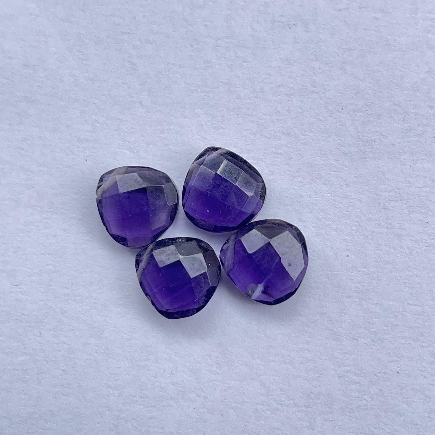 Amethyst Faceted Nice Quality (10 mm) Briolette (Lab Created)