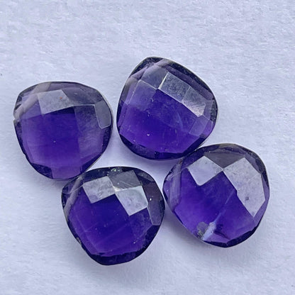 Amethyst Faceted Nice Quality (10 mm) Briolette (Lab Created)