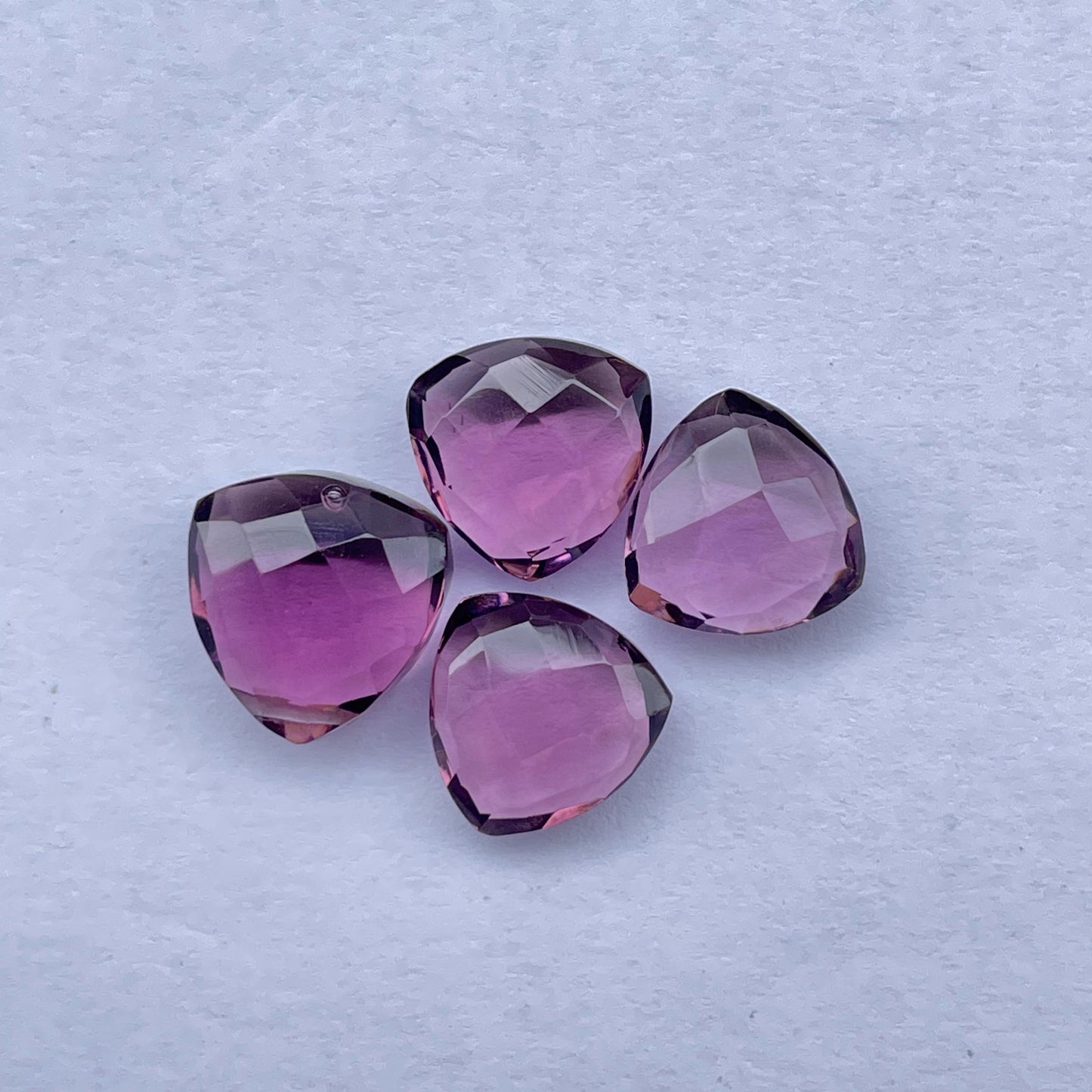 Amethyst Faceted Nice Quality (10 mm) Briolette (Lab Created)