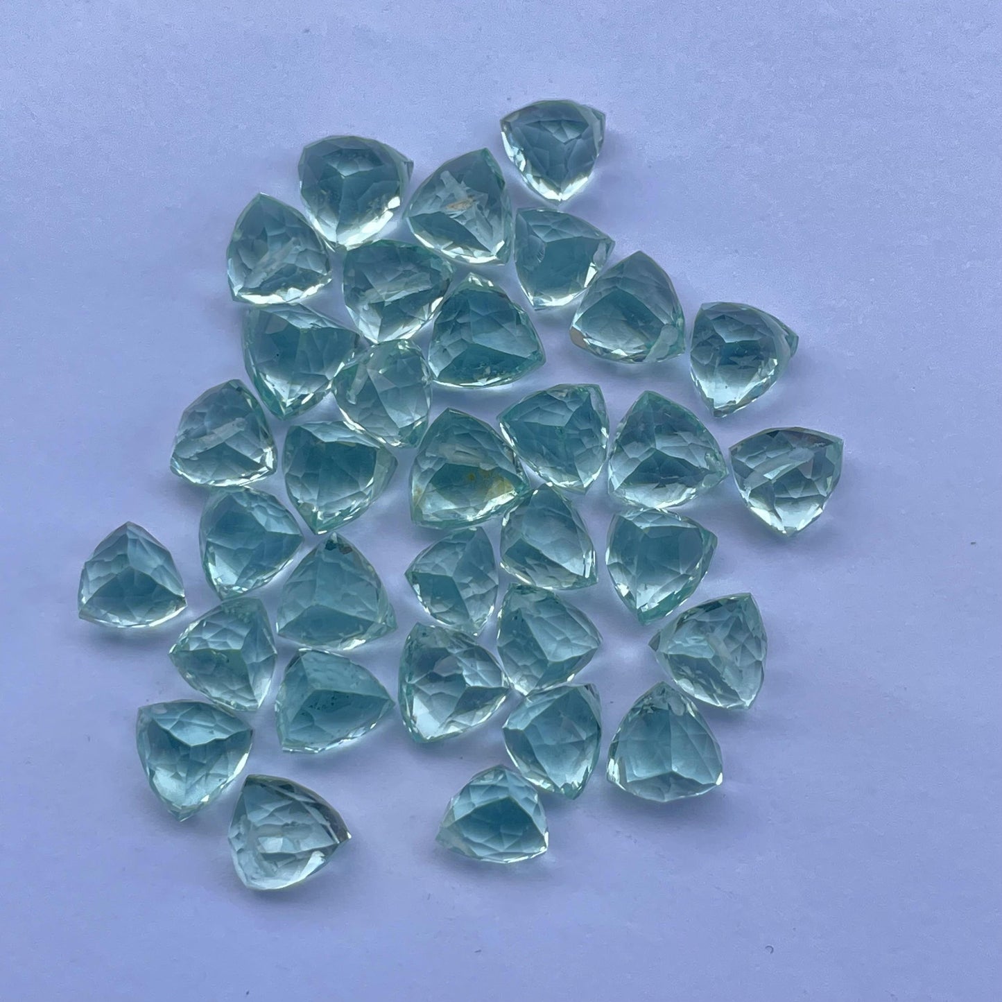 Aquamarine Faceted Nice Quality (7mm) Trillion Shape (Lab Created)