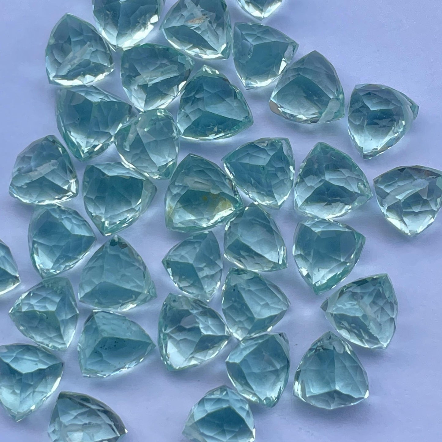 Aquamarine Faceted Nice Quality (7mm) Trillion Shape (Lab Created)