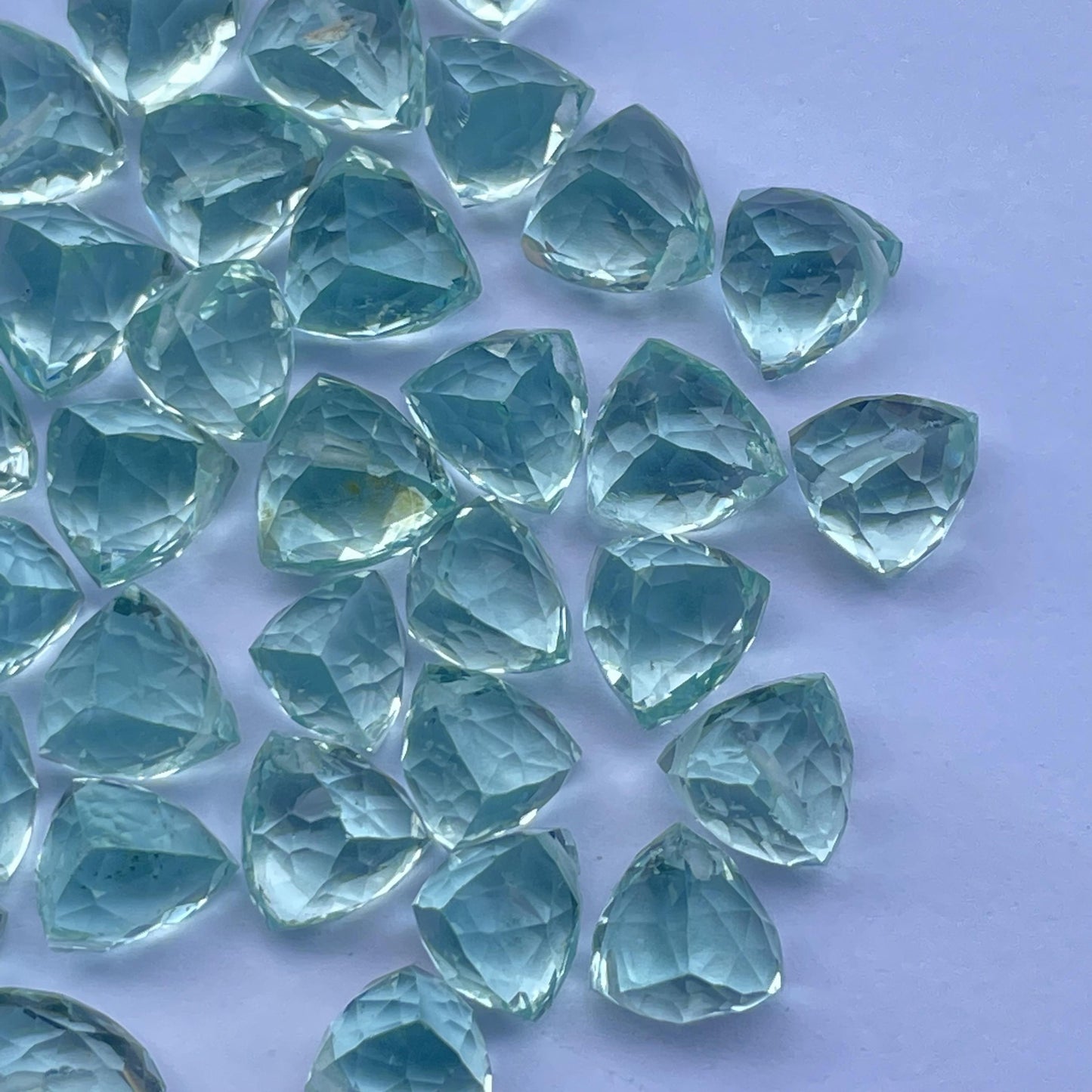 Aquamarine Faceted Nice Quality (7mm) Trillion Shape (Lab Created)