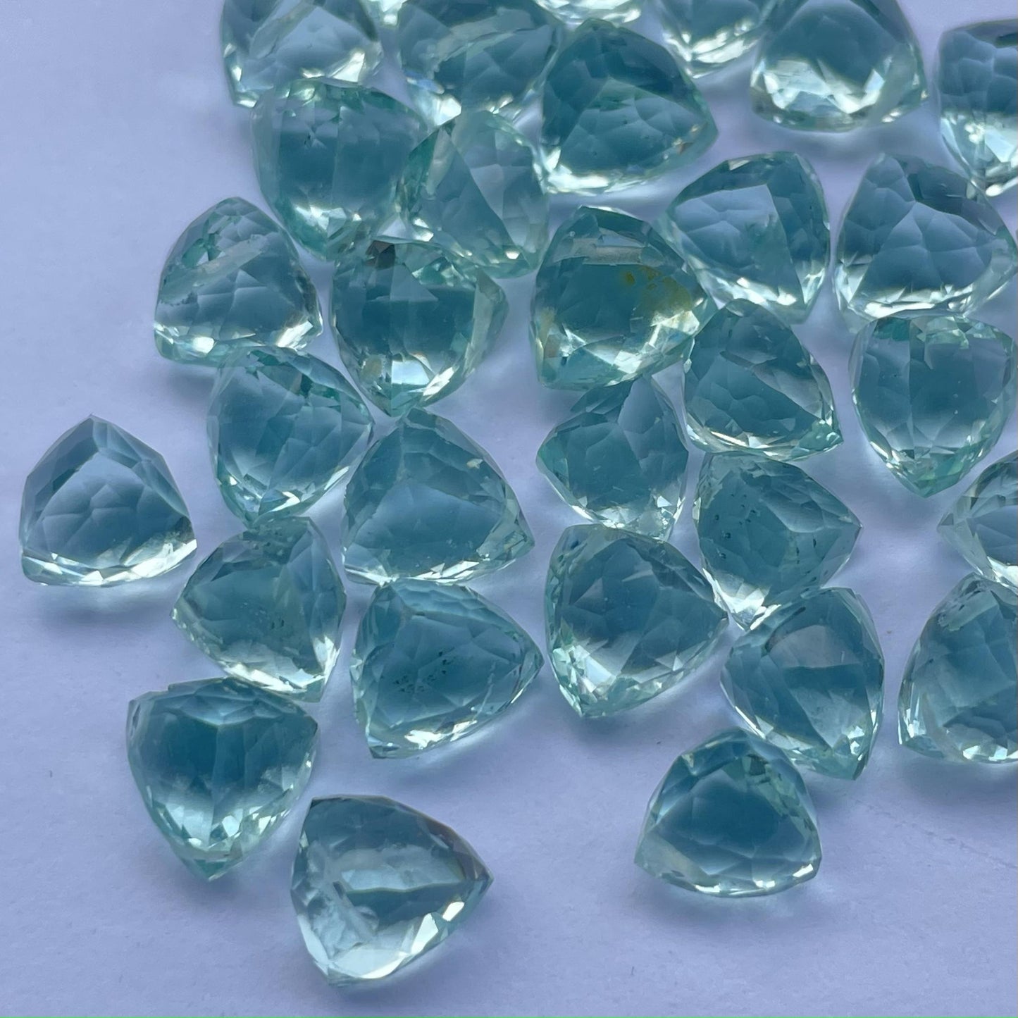 Aquamarine Faceted Nice Quality (7mm) Trillion Shape (Lab Created)