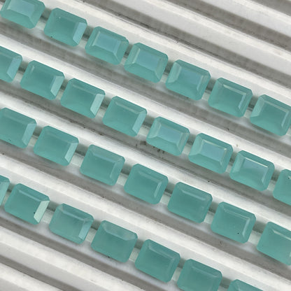 Chalcedony Faceted Nice Quality (8x10 mm) Baguette Shape (Lab-Created)