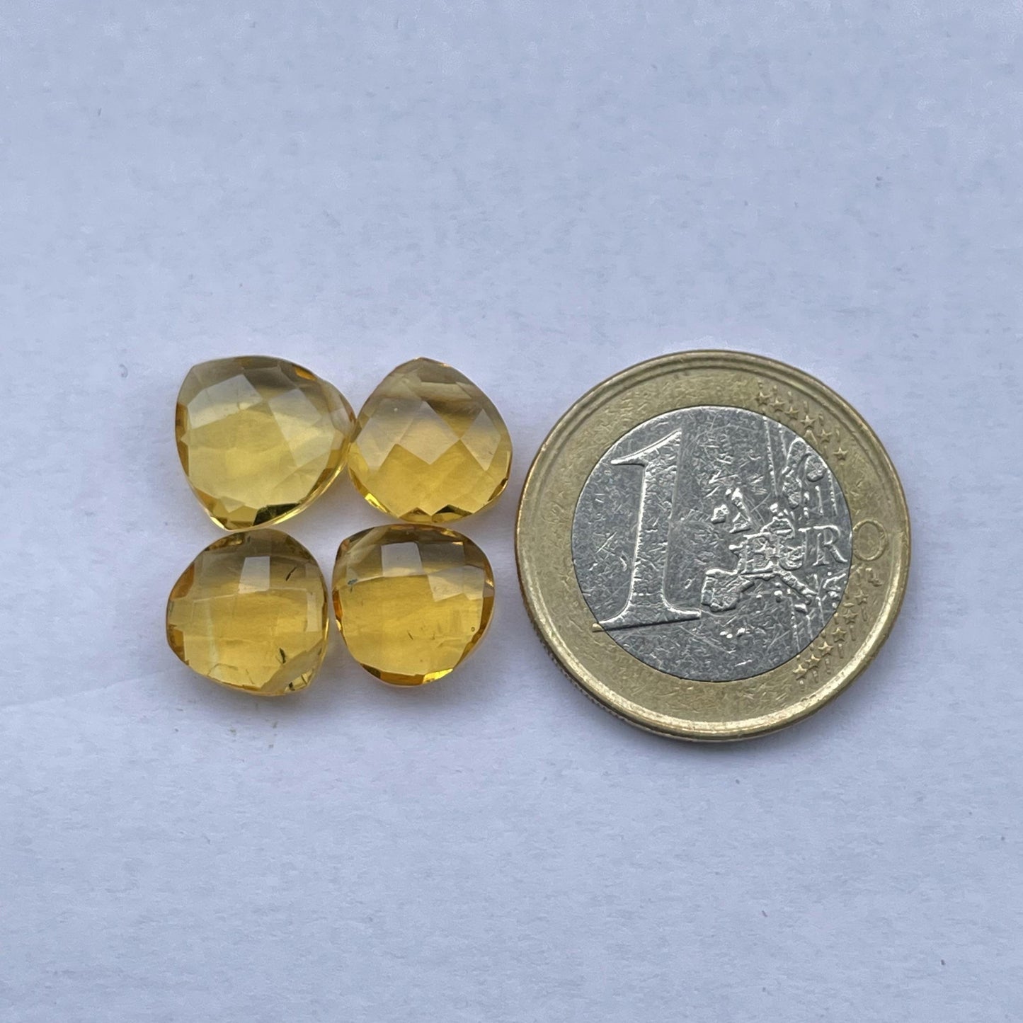 Citrine Faceted Nice Quality (10 mm) Briolette (Lab-Created)