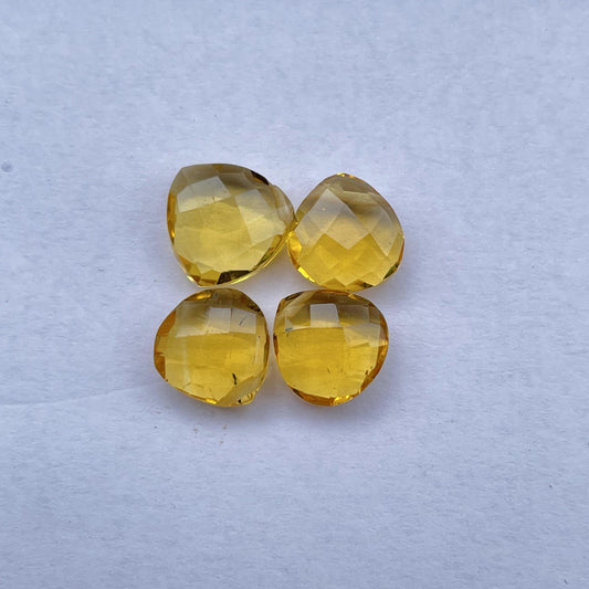 Citrine Faceted Nice Quality (10 mm) Briolette (Lab-Created)