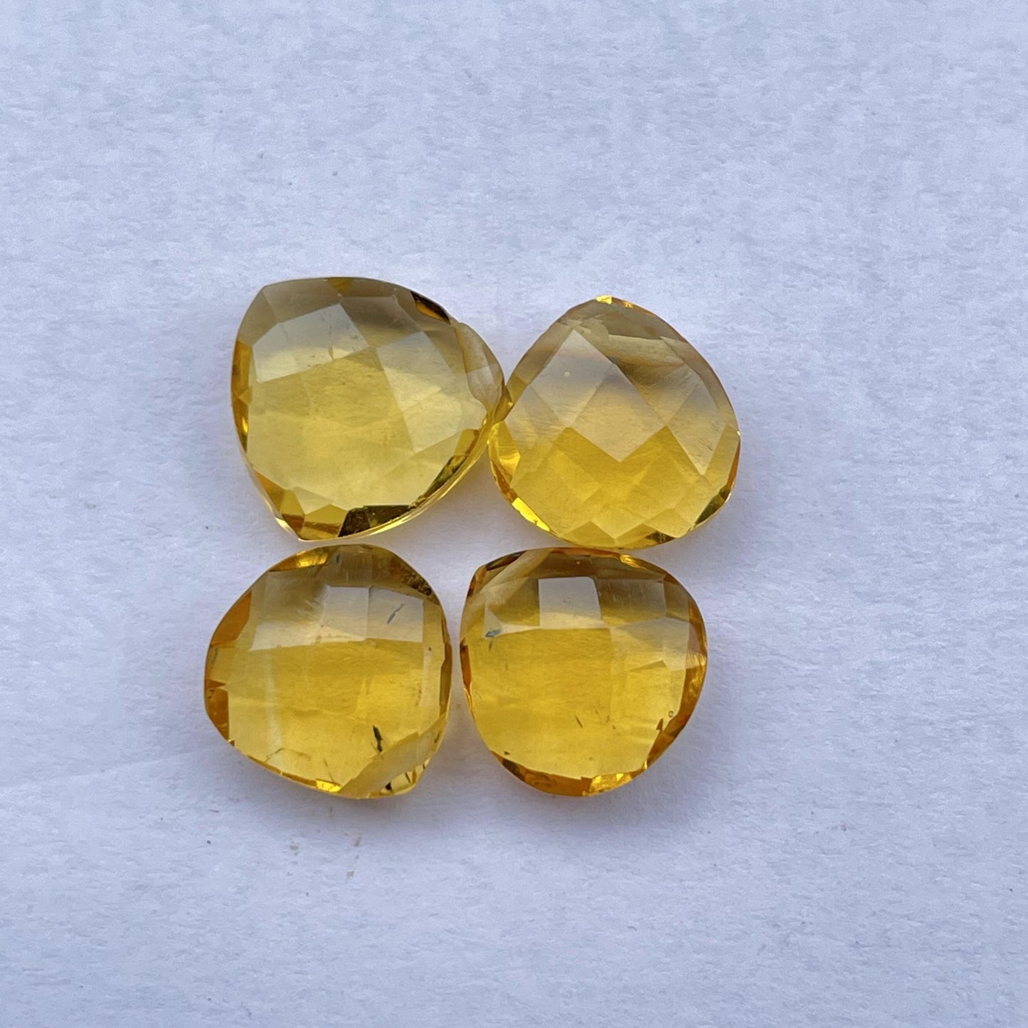 Citrine Faceted Nice Quality (10 mm) Briolette (Lab-Created)