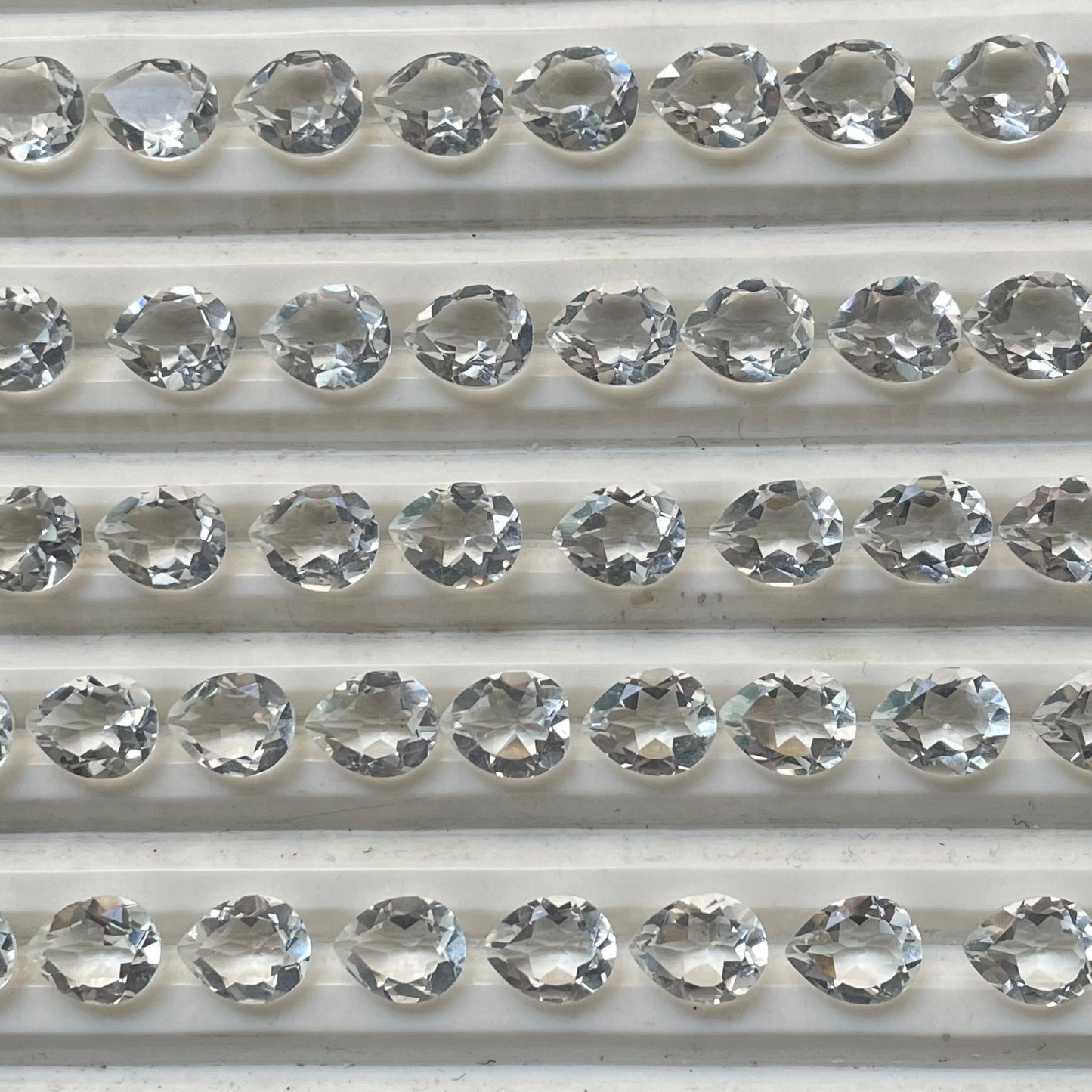 Crystal Faceted Nice Quality (8x10 mm) Pear Shape (Natural)