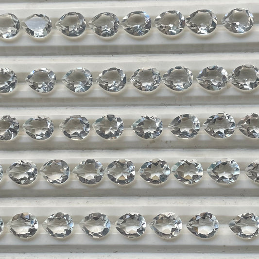 Crystal Faceted Nice Quality (8x10 mm) Pear Shape (Natural)