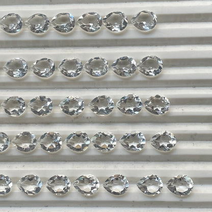 Crystal Faceted Nice Quality (8x10 mm) Pear Shape (Natural)