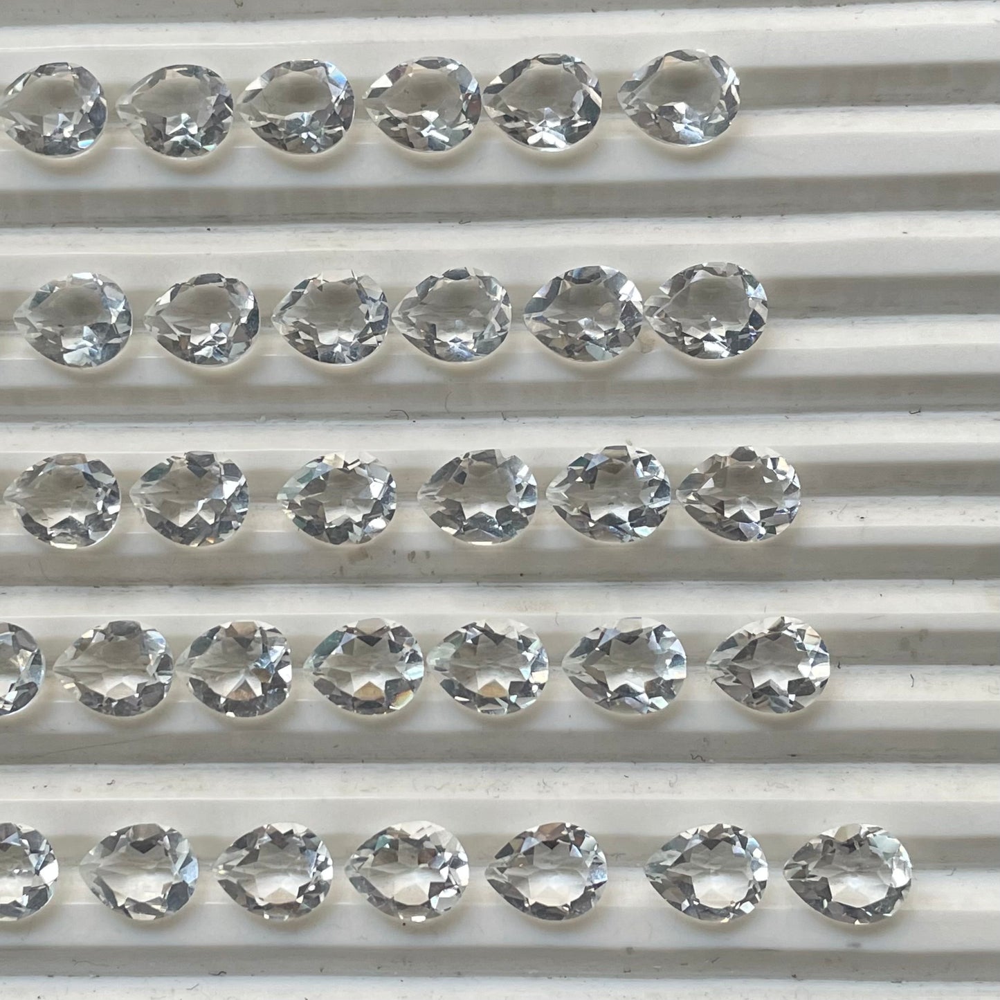 Crystal Faceted Nice Quality (8x10 mm) Pear Shape (Natural)