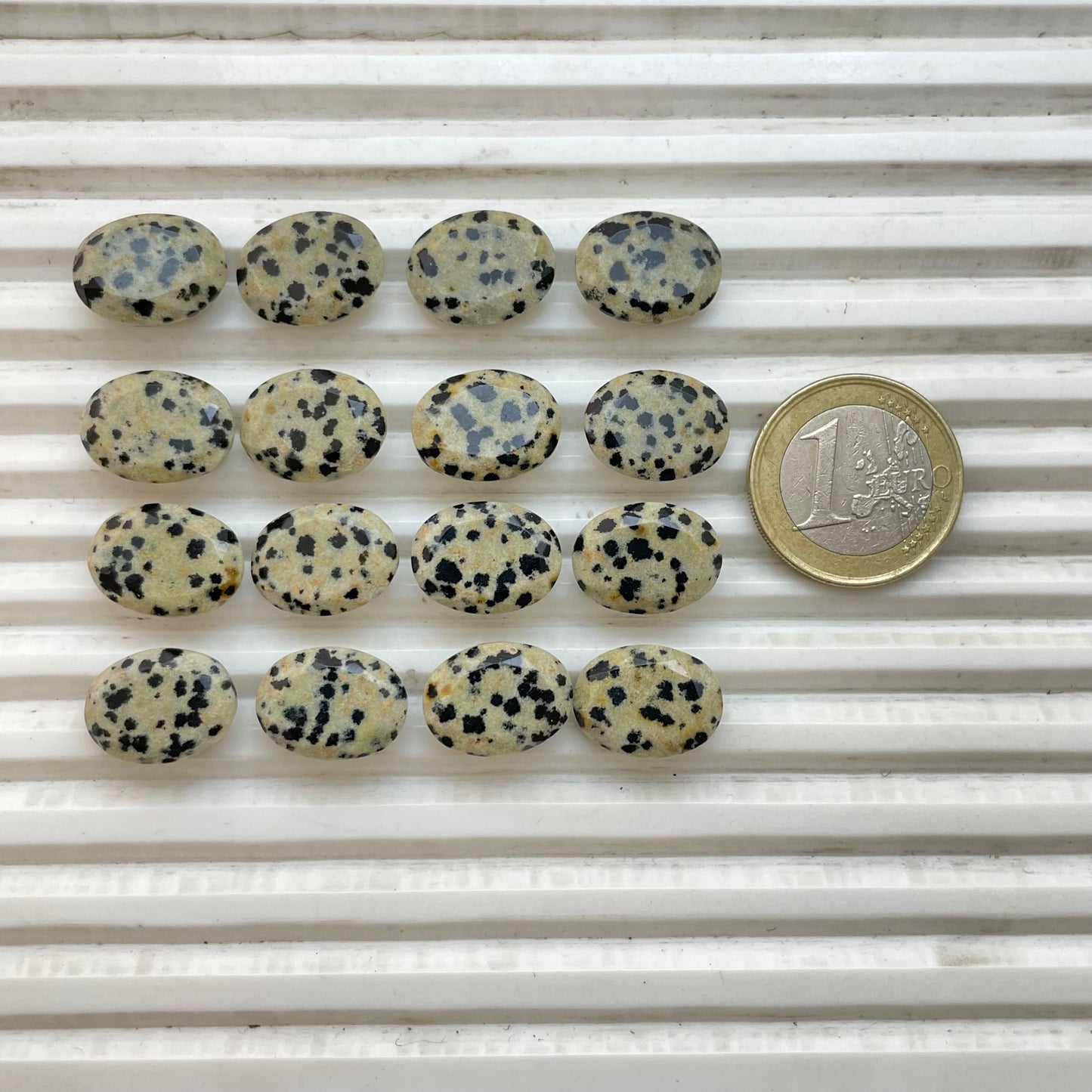 Natural Dalmatian Jasper 12x16 mm Oval Shape Faceted (Natural)