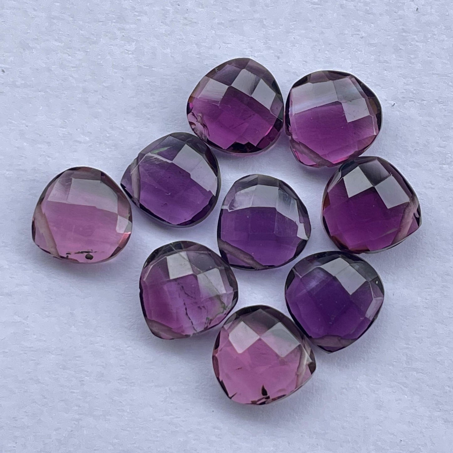 Dark Amethyst Faceted Nice Quality (10 mm) Briolette (Lab-Created)