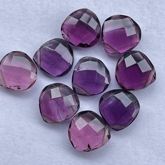 Dark Amethyst Faceted Nice Quality (10 mm) Briolette (Lab-Created)