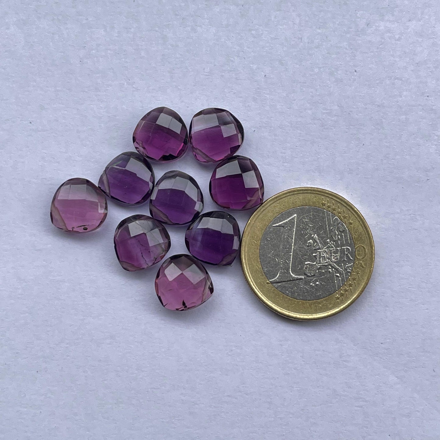 Dark Amethyst Faceted Nice Quality (10 mm) Briolette (Lab-Created)