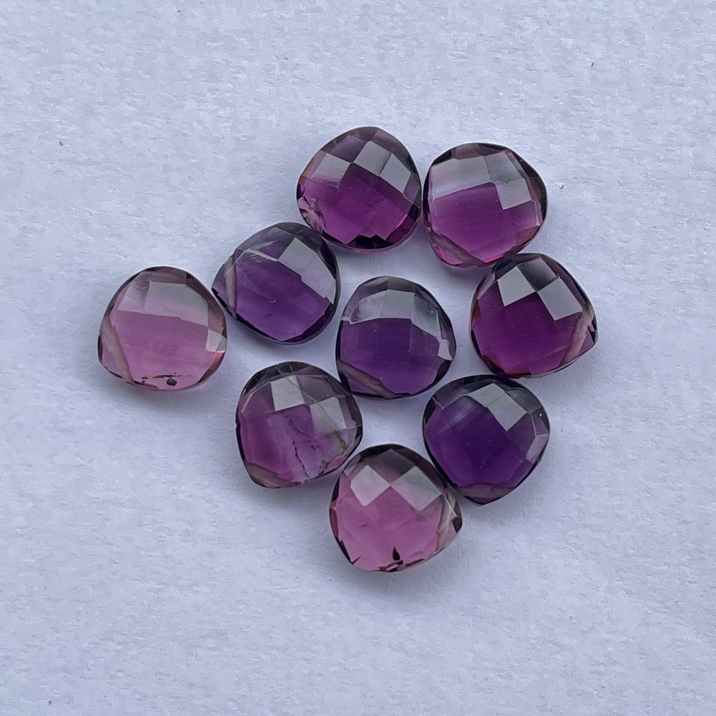 Dark Amethyst Faceted Nice Quality (10 mm) Briolette (Lab-Created)