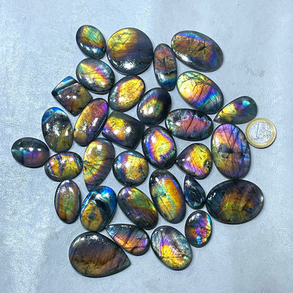 Natural Multi Purple Labradorite Cabochon, Purple Labradorite By Weight With Different Shapes (Natural)