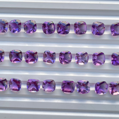 Natural Amethyst Cushion Buff Top Cut Gemstone Good Quality 7 mm Cushion Shape (Natural)