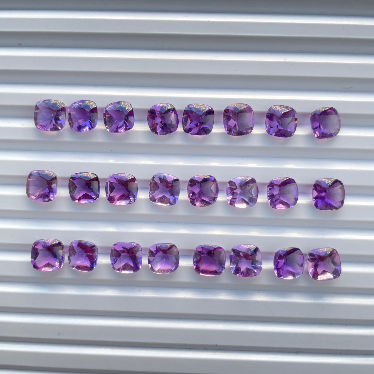 Natural Amethyst Cushion Buff Top Cut Gemstone Good Quality 7 mm Cushion Shape (Natural)