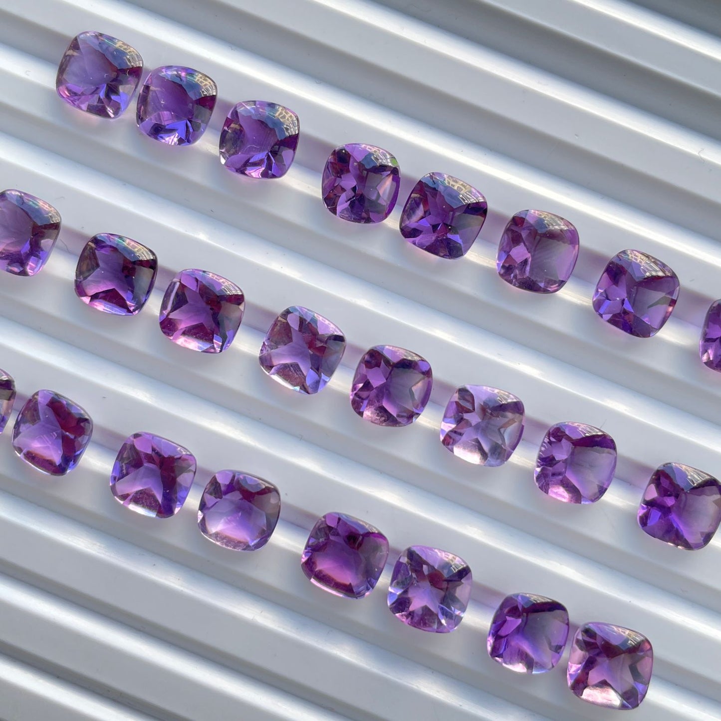 Natural Amethyst Cushion Buff Top Cut Gemstone Good Quality 7 mm Cushion Shape (Natural)