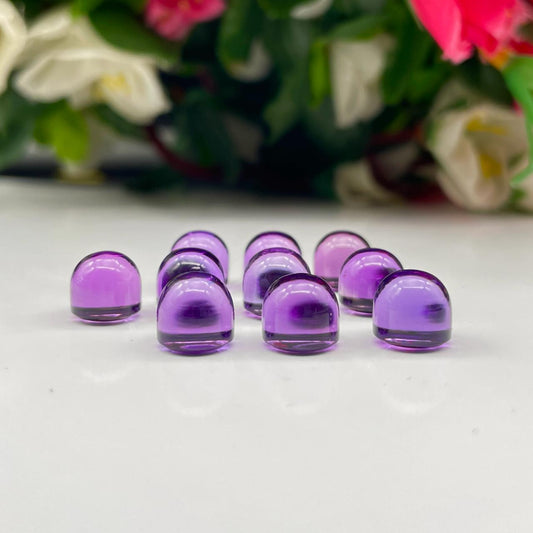 Natural Amethyst 8 mm Round Top Quality Bullets Gemstone (Natural)