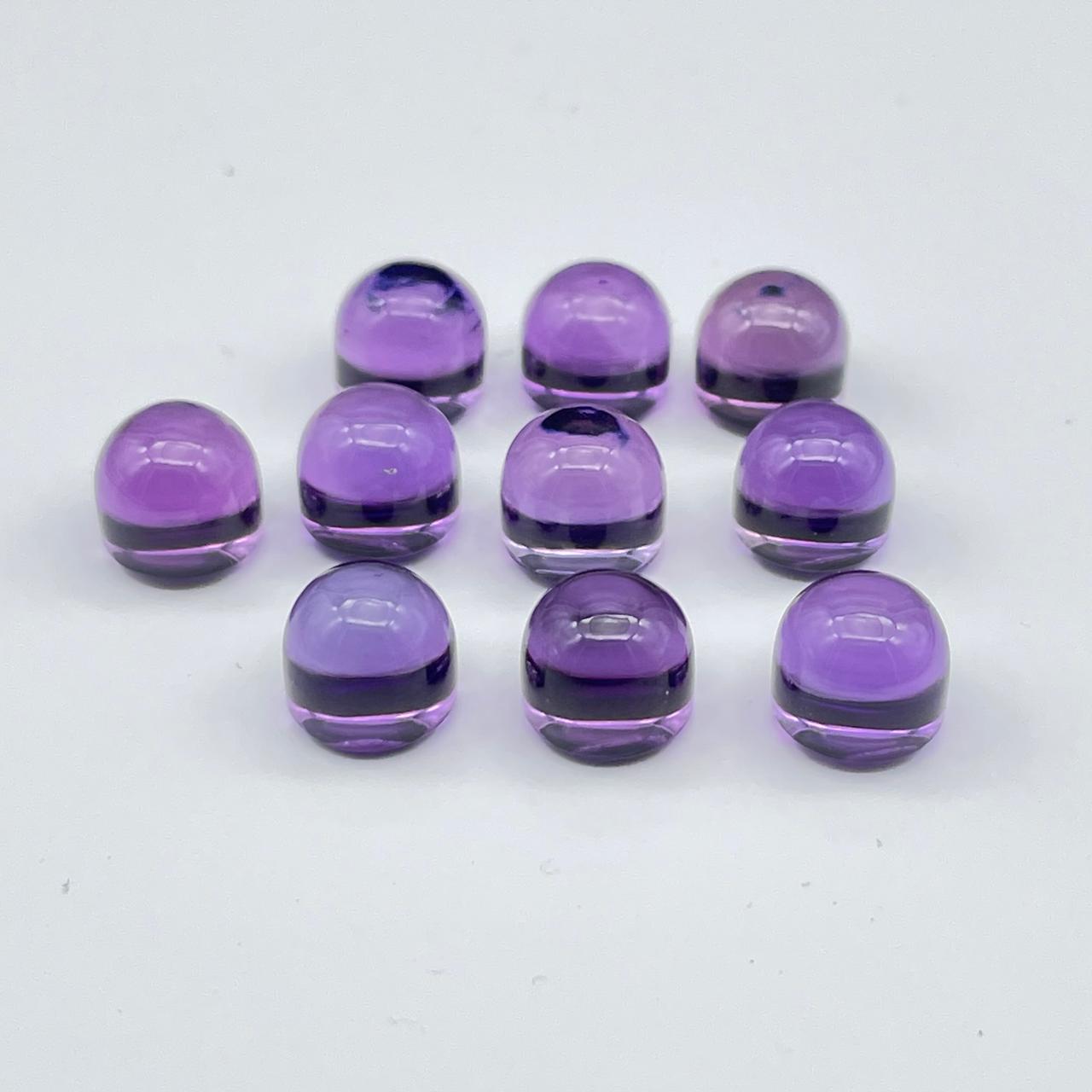 Natural Amethyst 8 mm Round Top Quality Bullets Gemstone (Natural)