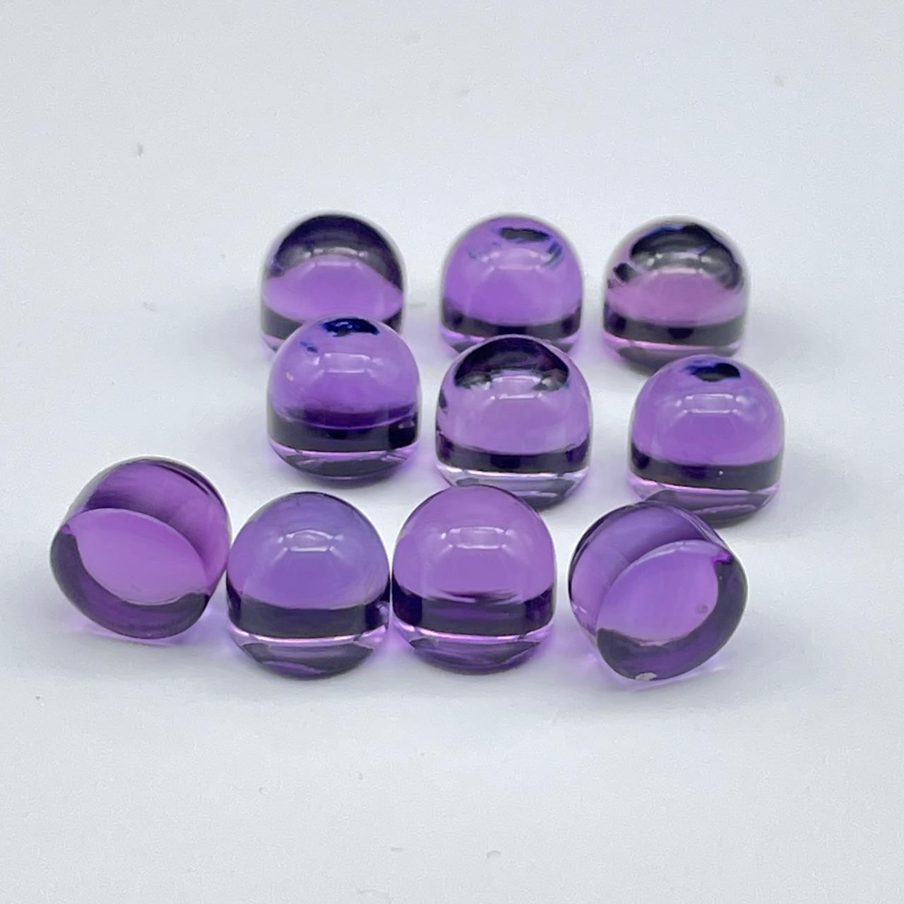 Natural Amethyst 8 mm Round Top Quality Bullets Gemstone (Natural)