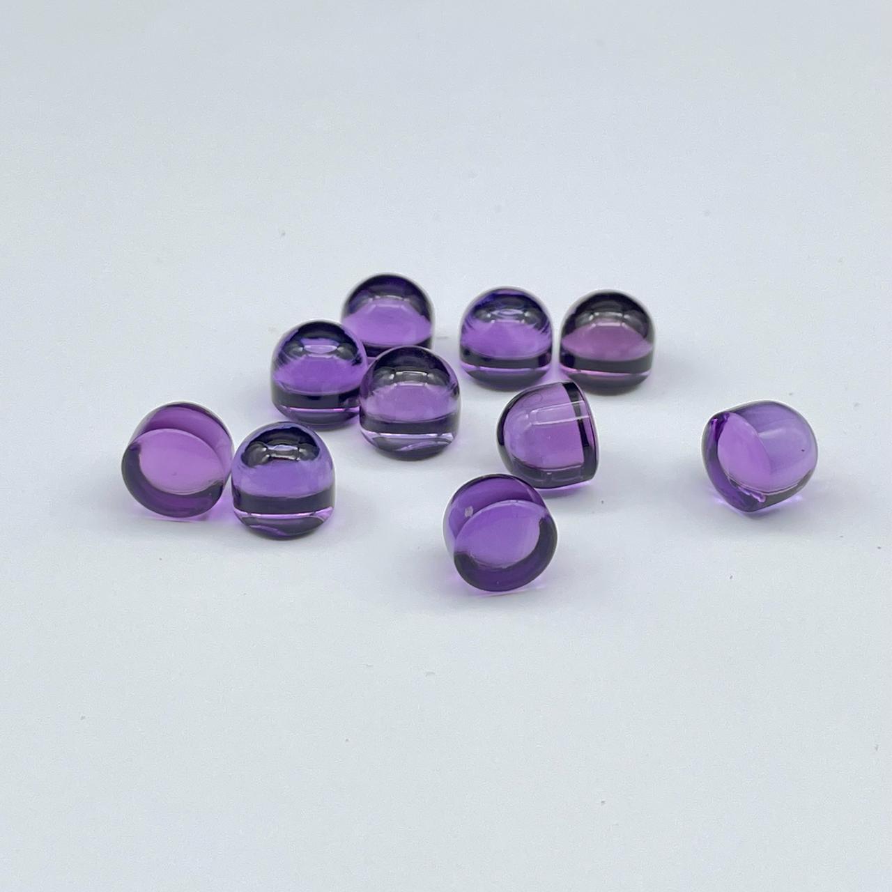 Natural Amethyst 8 mm Round Top Quality Bullets Gemstone (Natural)