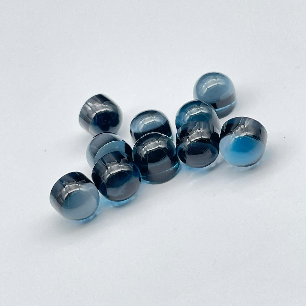 Natural London Blue Topaz 8 mm Round Best Quality Bullets Gemstone (Natural)