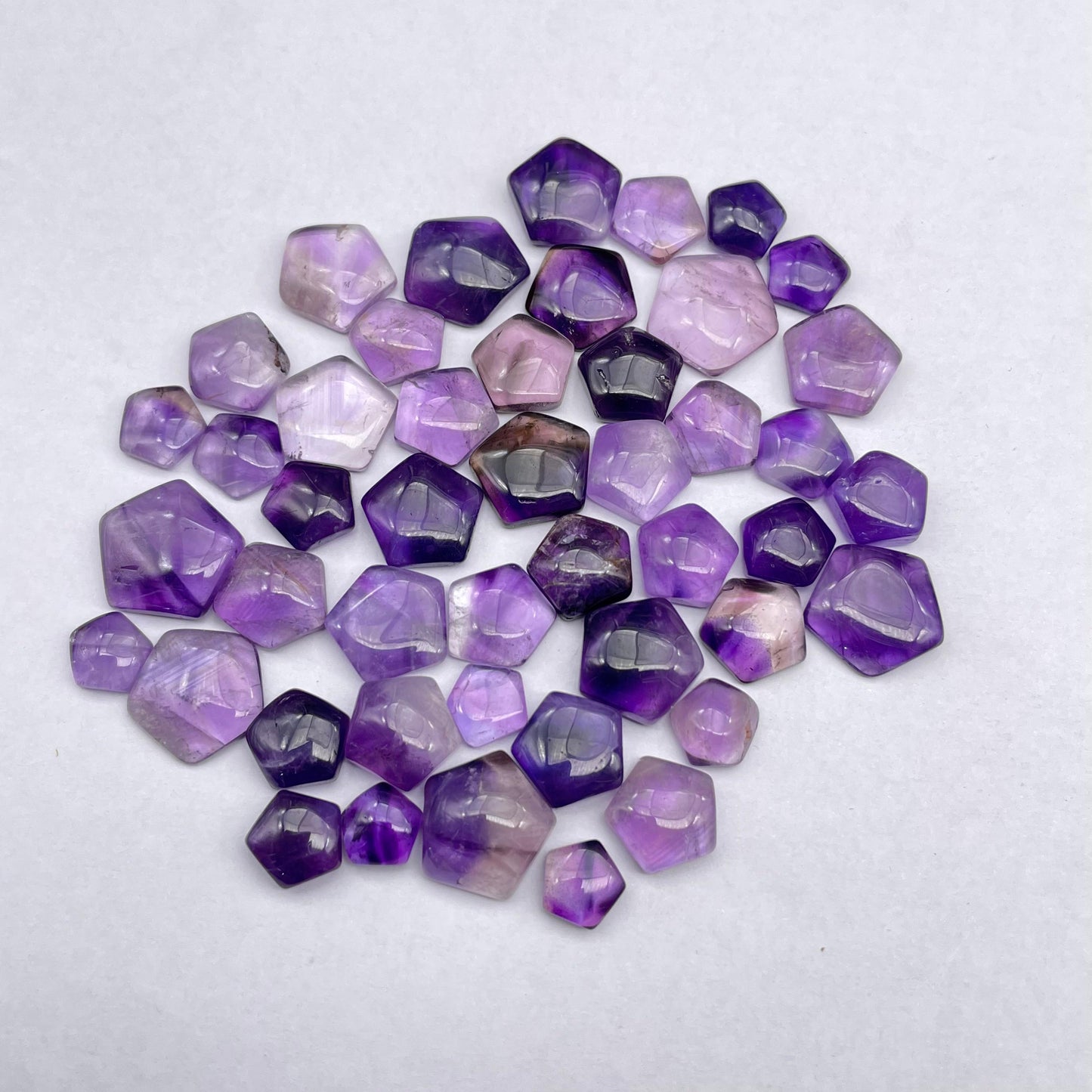 Natural African Amethyst Hexagon Shape Cabochon (Natural)