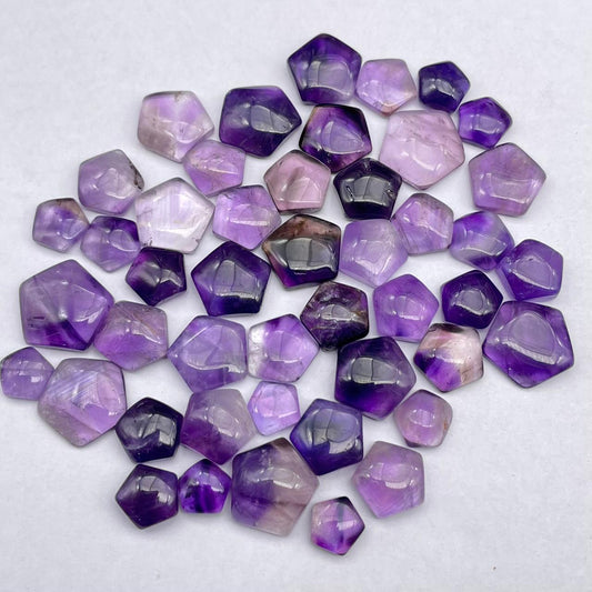 Natural African Amethyst Hexagon Shape Cabochon (Natural)