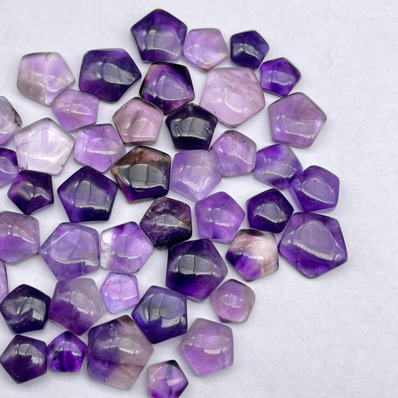 Natural African Amethyst Hexagon Shape Cabochon (Natural)