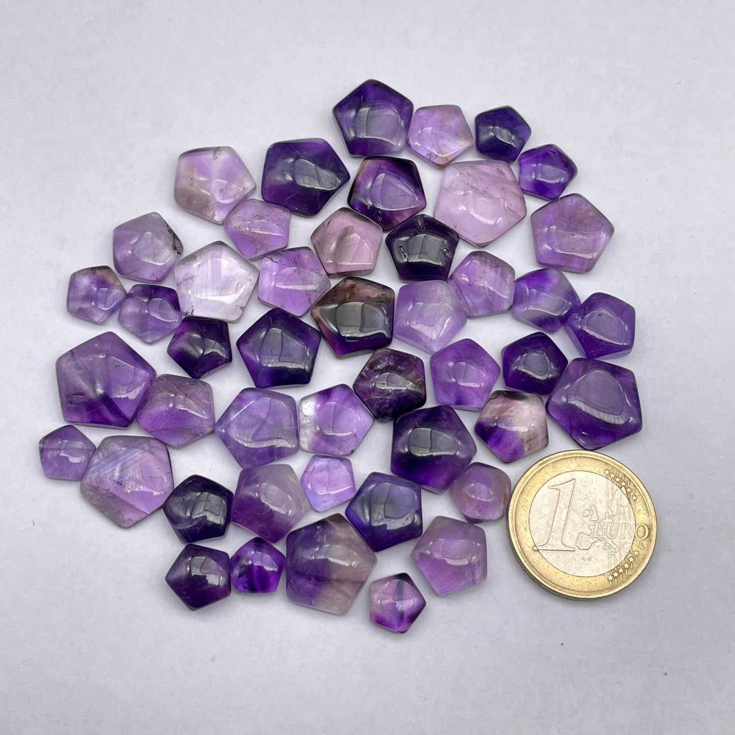 Natural African Amethyst Hexagon Shape Cabochon (Natural)