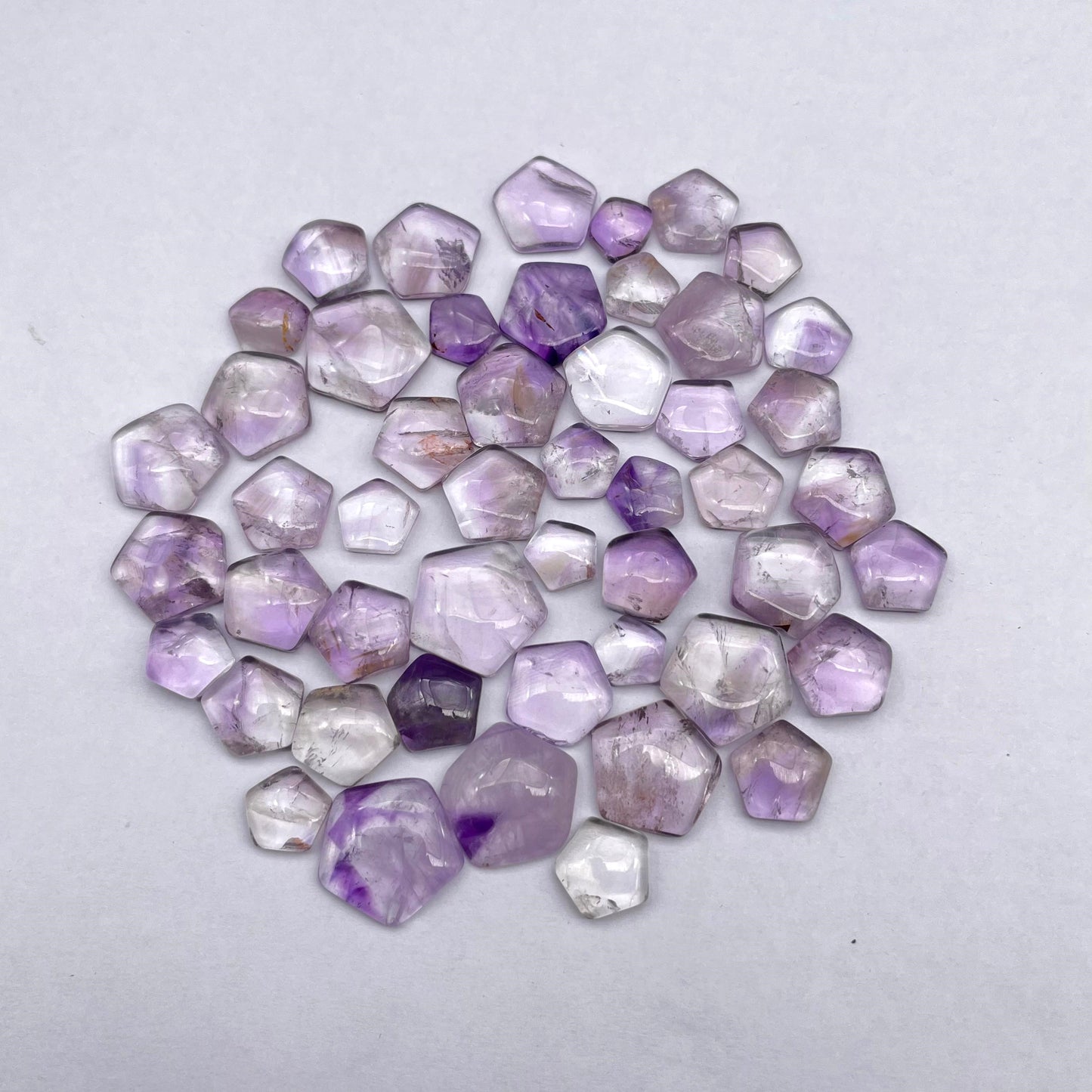 Natural Amethyst Hexagon Shape Cabochon (Natural)