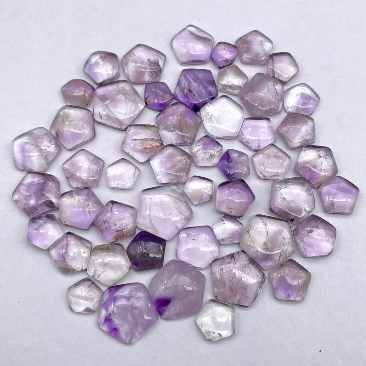 Natural Amethyst Hexagon Shape Cabochon (Natural)