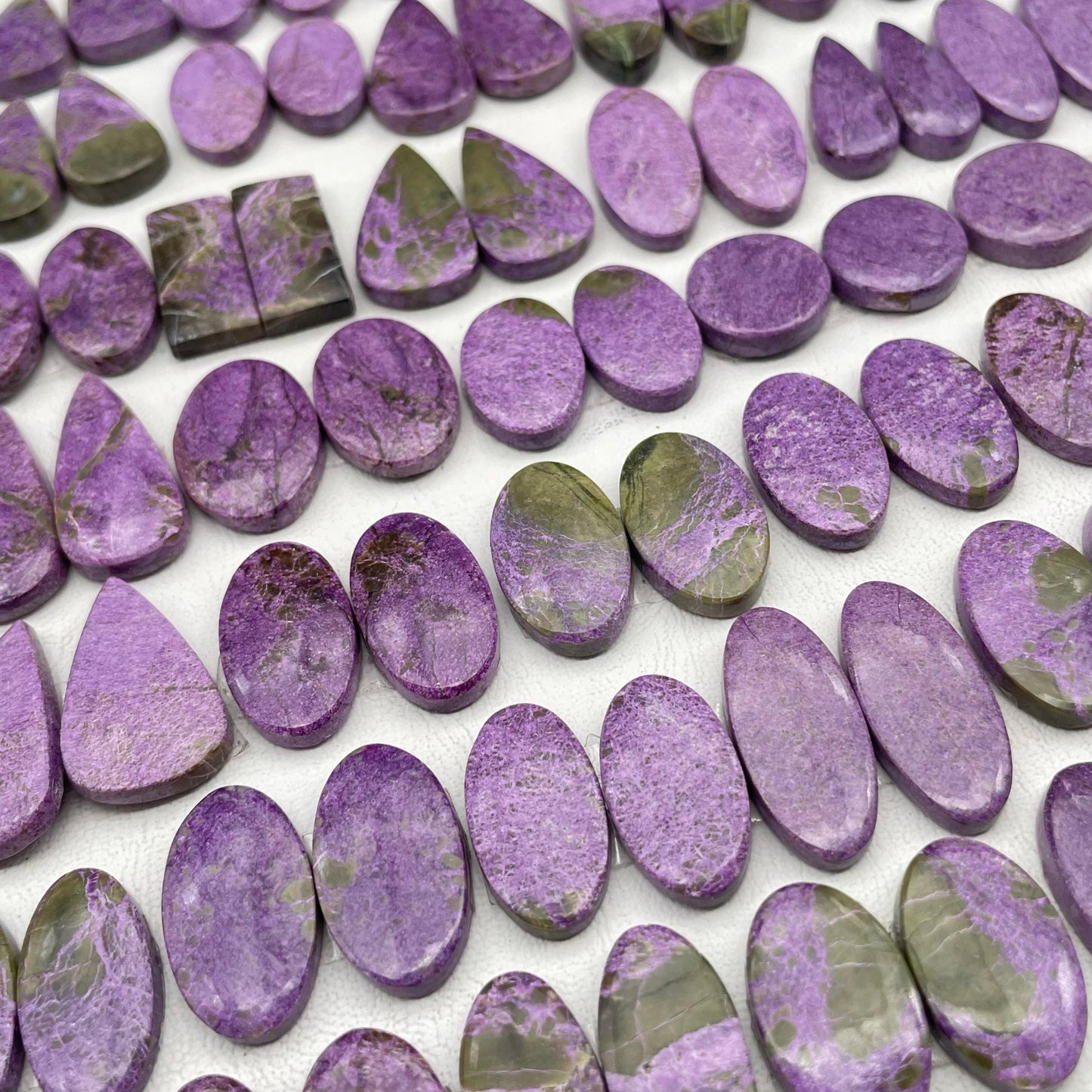 Natural Purple Stichtite Pair Gemstone Cabochon Mix Shape Loose Stone for Making Jewelry, Purple Stichtite Cabochon