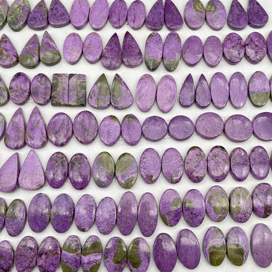 Natural Purple Stichtite Pair Gemstone Cabochon Mix Shape Loose Stone for Making Jewelry, Purple Stichtite Cabochon