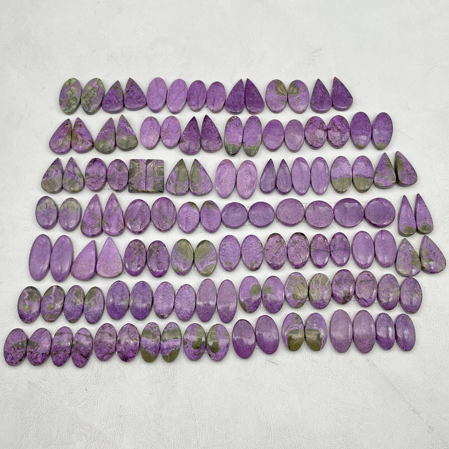 Natural Purple Stichtite Pair Gemstone Cabochon Mix Shape Loose Stone for Making Jewelry, Purple Stichtite Cabochon