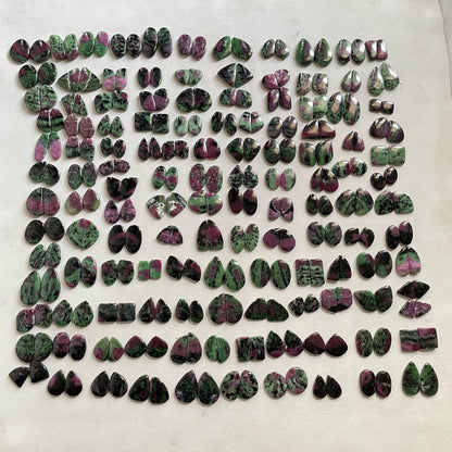 "Exquisite Natural Ruby Zoisite Pairs Cabochon – Perfect for Elegant Jewelry"
