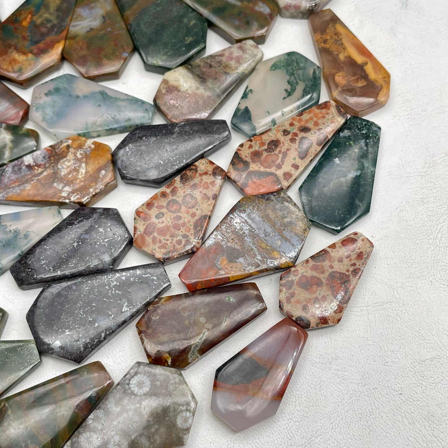 Natural Mix Jasper Stones Coffin Cabochon (Natural)