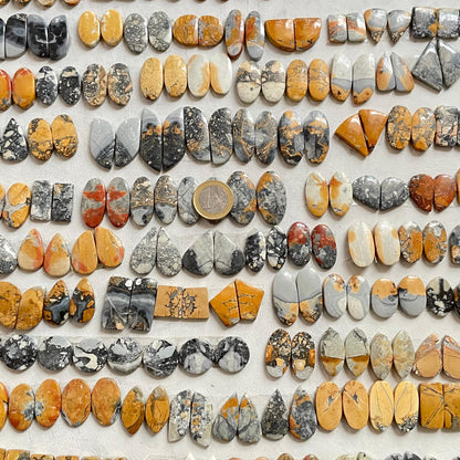 "Natural Maligano Jasper Pairs Cabochon – Perfect for Elegant Jewelry"