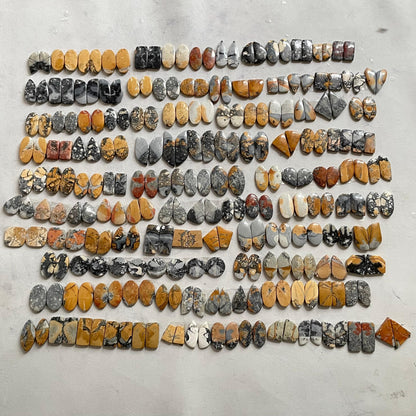 "Natural Maligano Jasper Pairs Cabochon – Perfect for Elegant Jewelry"