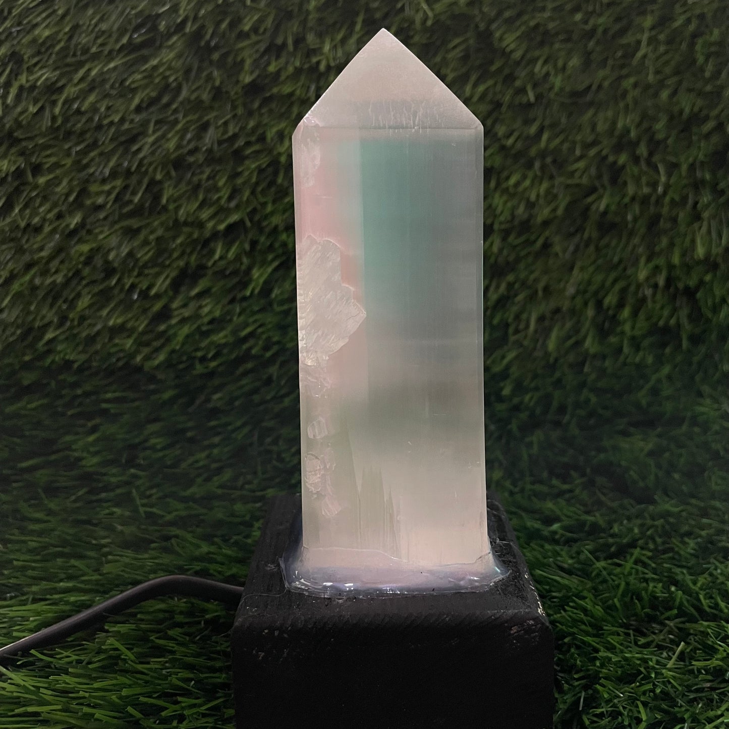 Selenite Crystal Night Light, Selenite Iceberg Night Lights Complete with Bulb & Plugin! (Selenite Lamp, Selenite Skyscraper)