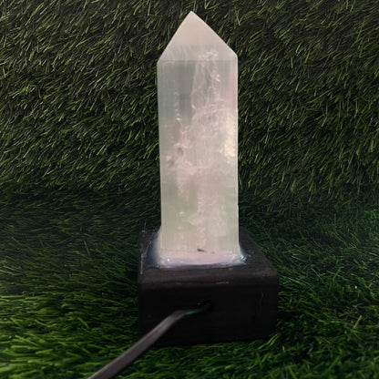 Selenite Crystal Night Light, Selenite Iceberg Night Lights Complete with Bulb & Plugin! (Selenite Lamp, Selenite Skyscraper)