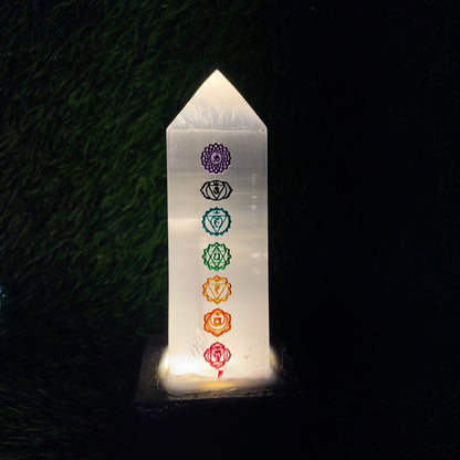 Selenite Crystal Night Light, Selenite Iceberg Night Lights Complete with Bulb & Plugin! (Selenite Lamp, Selenite Skyscraper)