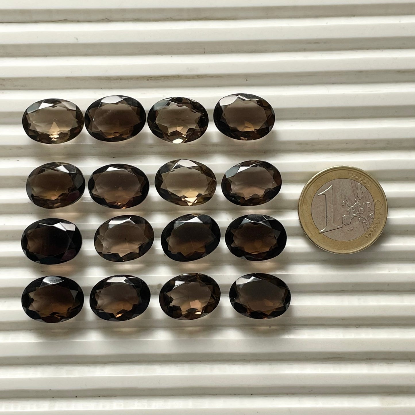Natural Smoky Quartz 12x16 mm Oval Shape Faceted (Natural)